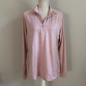 Quarter Zip Athletic Jacket Light Pink